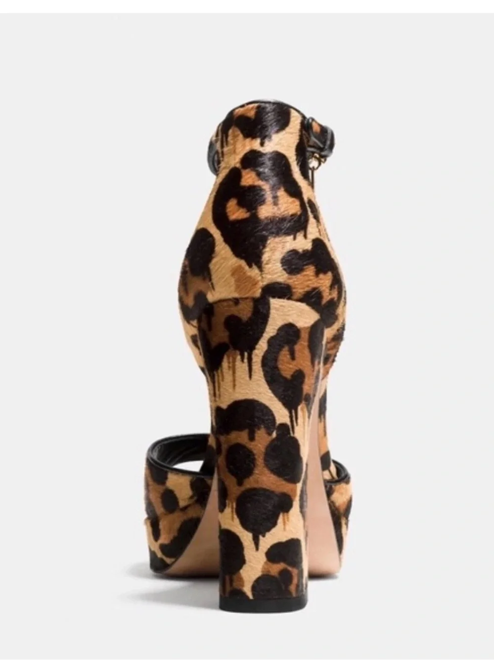 Leopard Print Platform Ankle-Strap Sandal - Women